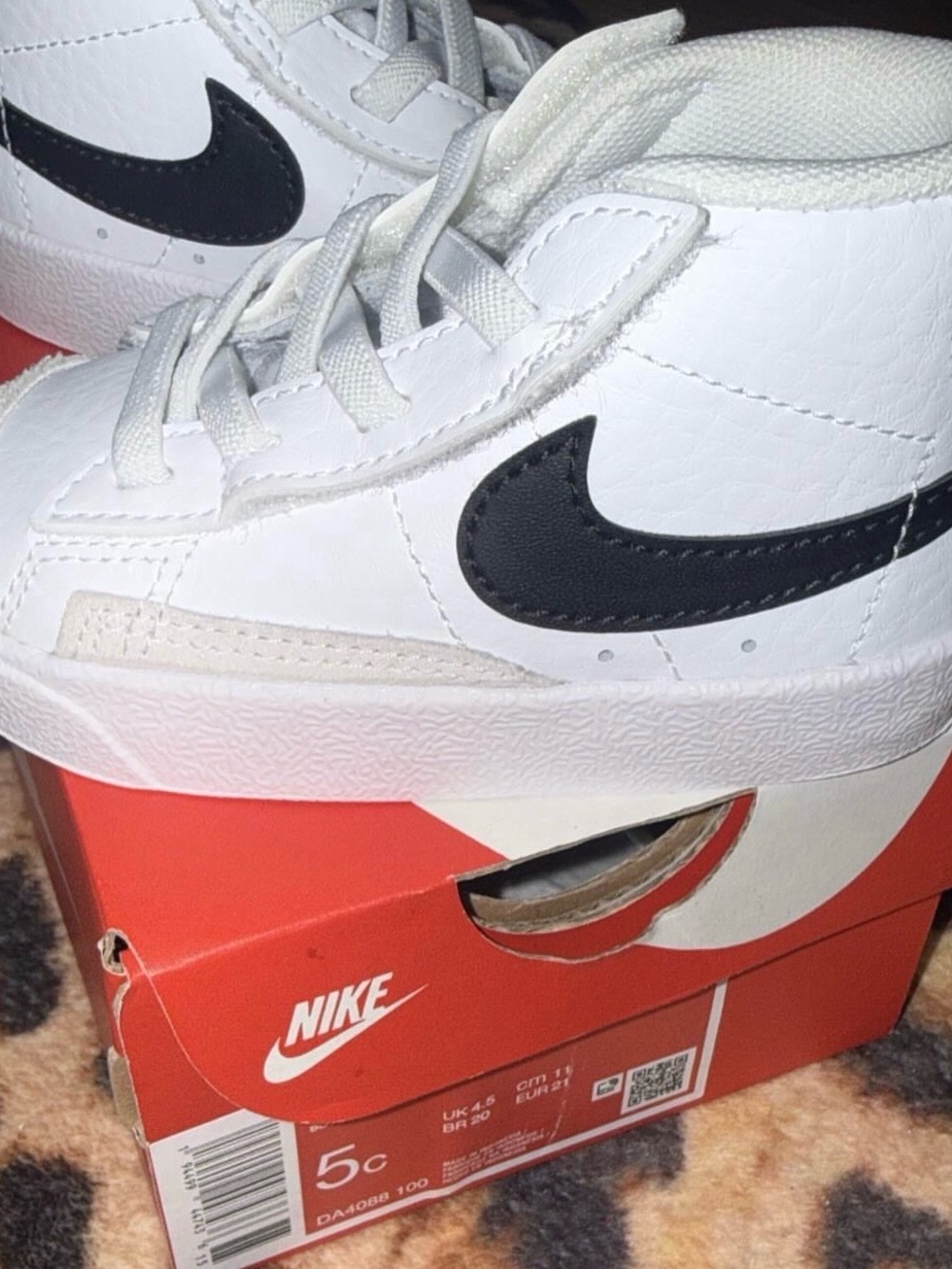 Nike Kids White and Black High-Top Sneakers